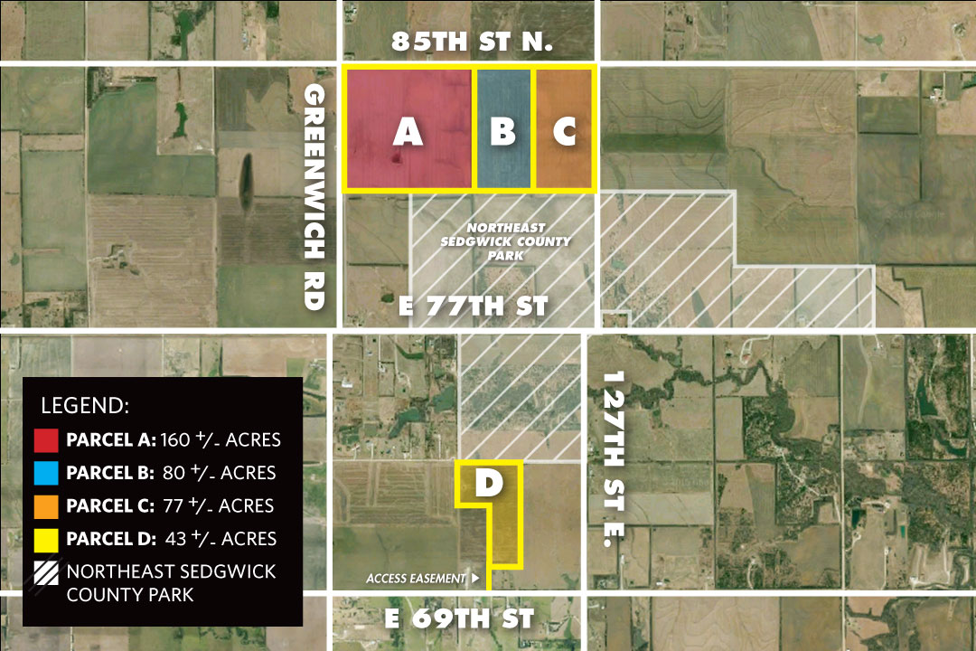 Sedgwick County Property Lines Ne) 360 Acres ± Sedgwick County Land, Se Corner Of 85Th N & Greenwich Road,  Wichita, Ks 67226 - Mccurdy | Real Estate & Auction